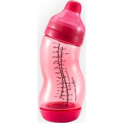 Difrax Shape S Πλαστικό Μπιμπερό με Θηλή Σιλικόνης κατά των Κολικών 0m+ Red 310ml