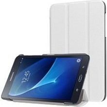 Samsung Galaxy Tab A 7-Inch Tablet T280 T285 - Δερμάτινη Θήκη με Πίσω κάλυμμα Σιλικόνης 3Fold Λευκό (ΟΕΜ)