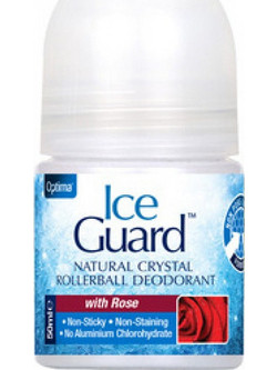 Optima Ice Guard Rose Φυσικό Αποσμητικό Roll On Κρύσταλλος Χωρίς Αλουμίνιο 50ml