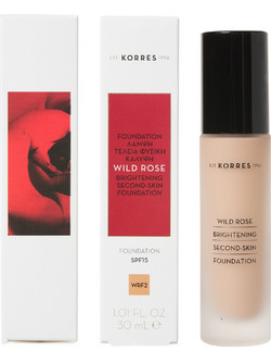 Korres Wild Rose Brightening Second Skin WRF2 Liquid Foundation SPF15 30ml
