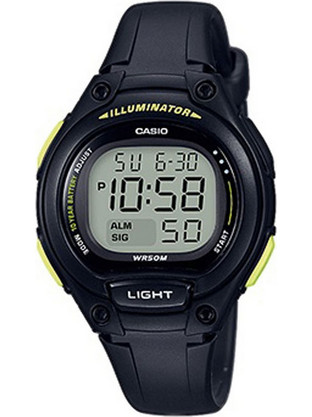 Casio Ψηφιακό Γυναικείο Ρολόι Χρονογράφος με Μαύρο Καουτσούκ Λουράκι LW-203-1BVEF