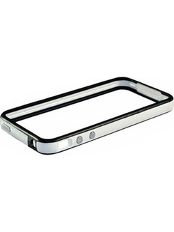 VOLTE-TEL ΘΗΚΗ IPHONE 4G/4S BUMPER METAL BUTTON WHITE-BLACK VOLTE-TEL