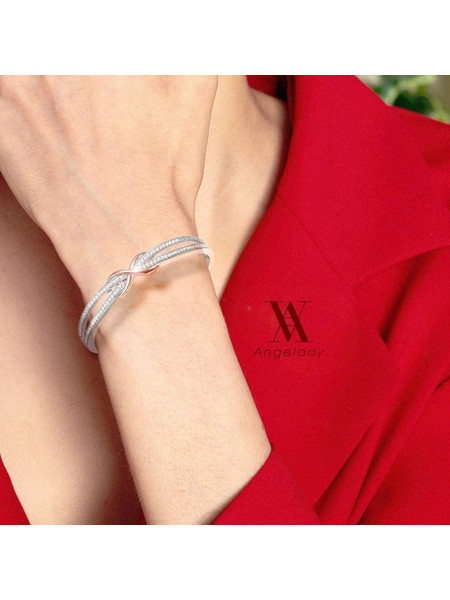 Angelady Ange Heart με λευκό χρυσό και κρύσταλλα Swarovski
