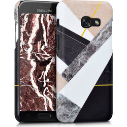 KW Back Cover Plastic Marble Mix Black White Beige (Galaxy A3 2017)