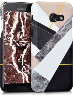 KW Back Cover Plastic Marble Mix Black White Beige (Galaxy A3 2017)