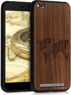KW Back Cover Wood World Map Dark Brown (Xiaomi Redmi 5A)