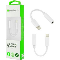 LAMTECH IPHONE 7/8/X ADAPTER CABLE AUDIO JACK 3,5MM WHITE LAM063005