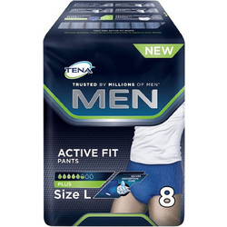 Tena Men Active Fit Pants Plus Large Πάνες Βρακάκι Ακράτειας 5.5 Σταγόνες 8τμχ
