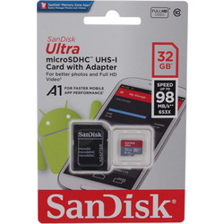 Sandisk Ultra microSDHC 32GB Class 10 U1 UHS-I A1 98MB/s + Adapter (Mobile)