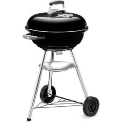 Weber Compact Ανοξείδωτη Ψησταριά Κάρβουνου Στρογγυλή με Καπάκι και Ρόδες Επιφάνειας 57cm 1321004
