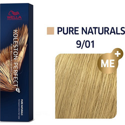 Wella Koleston Perfect Me+ Pure Naturals 9/01 Ξανθό Πολύ Ανοιχτό Φυσικό Σαντρέ Μόνιμη Βαφή Μαλλιών 60ml