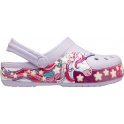 Crocs Funlab Unicorn Band Clog Παιδικά Παπούτσια Θαλάσσης για Κορίτσι Ανατομικά Λιλά 206270-530