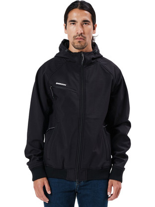 Emerson Ribbed Ανδρικό Μπουφάν Χειμωνιάτικο Softshell Αδιάβροχο Μαύρο 212.EM11.40-BD