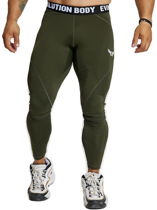 Evolution Body Ανδρικό Κολάν Μακρύ Χακί EVO-FIT 2559