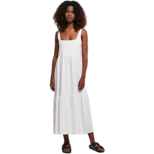 Urban Classics Midi Καλοκαιρινό Καθημερινό Φόρεμα Λευκό TB4784