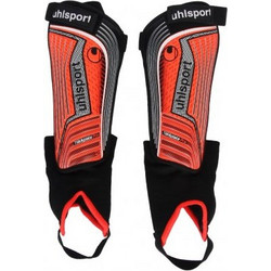 Uhlsport Tibia Plate Pro Επικαλαμίδες Ποδοσφαίρου Ενηλίκων Μαύρες Κόκκινες 100678003