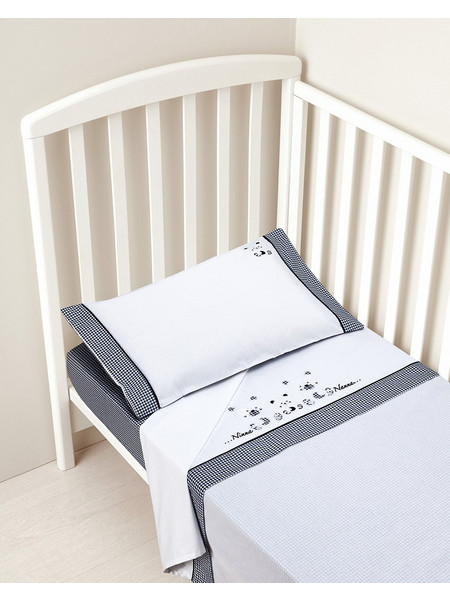 Prenatal Σετ Βρεφικά Σεντόνια Κούνιας 60x135 White/Grey