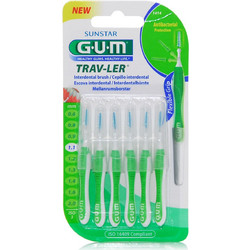 Gum 1414 Trav-ler Μεσοδόντια Βουρτσάκια 1.1mm Πράσινα 6τμχ