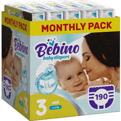Bebino Baby Diapers Midi Monthly Pack Πάνα No3 4-9kg 190τμχ