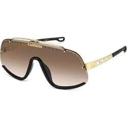 Carrera FLAGLAB16 FG4 Γυναικεία Γυαλιά Ηλίου Μάσκα Μεταλλικά Χρυσά με Καφέ Degradee Φακό