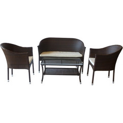 Genomax Σετ Σαλόνι Κήπου Rattan 4τμχ Μαύρο 1219921109