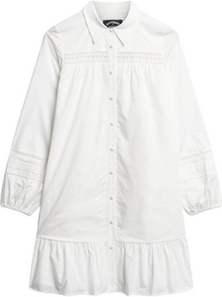 Superdry Mini Καθημερινό Φόρεμα Σεμιζιέ Λευκό W8011625A-FU4