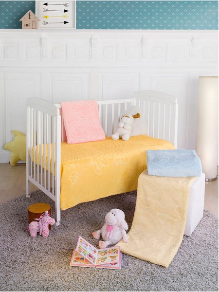 Pielsa Baby Flowers Κουβέρτα Αγκαλιάς Βελουτέ 80x110 Γαλάζια