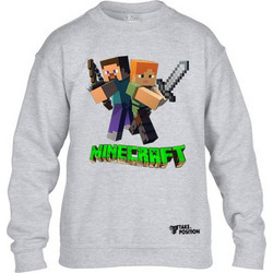 Takeposition Minecraft Ready for Fight Παιδικό Φούτερ Γκρι 810-4763-07