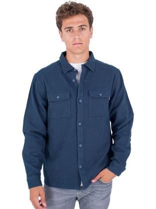 Hurley Ανδρικό Πουκάμισο Βαμβακερό Μακρυμάνικο Overshirt Navy Μπλε MVS0005660-093