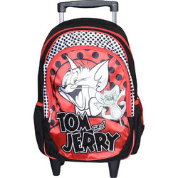 SunCe Tom & Jerry Σχολική Τσάντα Τρόλεϊ Δημοτικού Πολύχρωμη JER-7460