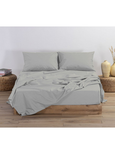 Nef-Nef Σεντόνι Μονό Βαμβακερό με Λάστιχο 100x200+30 Basic Silver Grey