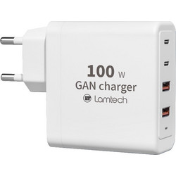 Lamtech Φορτιστής χωρίς Καλώδιο με 2 Θύρες USB-A & 2 Θύρες USB-C 100W Quick Charge 3.0 LAM113416