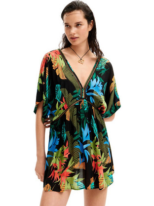 Desigual Mini Καλοκαιρινό Καθημερινό Φόρεμα Μαύρο 24SWMW23-2000