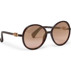Max Mara MM0065 Ανδρικά Γυαλιά Ηλίου Στρογγυλά Κοκάλινα Καφέ με Καφέ Polarized Φακό