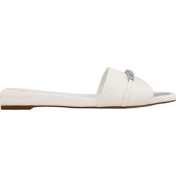 DKNY Alaina Δερμάτινα Γυναικεία Σανδάλια Λευκά K4231949-AHK
