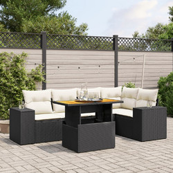 vidaXL Σετ Τραπεζαρία Κήπου Rattan 6τμχ Μαύρο 3272624