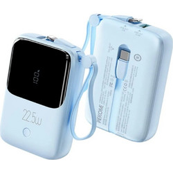 Wekome WP-53 Power Bank 10000mAh 22.5W με Θύρα USB-A & Θύρα USB-C Light Blue