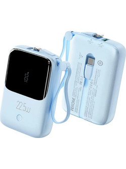 Wekome WP-53 Power Bank 10000mAh 22.5W με Θύρα USB-A & Θύρα USB-C Light Blue