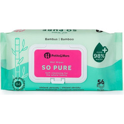 Petite&Mars So Pure Μωρομάντηλα με Νερό Χωρίς Άρωμα 56τμχ