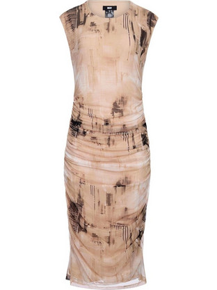 DKNY Midi Καλοκαιρινό Φόρεμα για Γάμο / Βάπτιση Σομόν P4ADEWPO-G6W