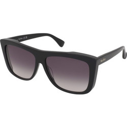 Max Mara MM0066 01B Ανδρικά Γυαλιά Ηλίου Τετράγωνα Κοκάλινα Μαύρα με Μαύρο Polarized Φακό