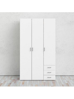 InsideHome Τρίφυλλη Ντουλάπα Ρούχων Space Λευκή 115.8x49.5x200.4cm 0181.TV10