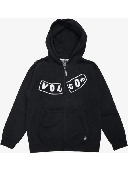 Volcom Παιδική Ζακέτα Φούτερ με Κουκούλα και Φερμουάρ Μαύρη Y424812