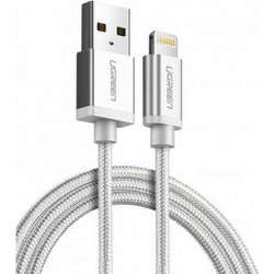 Ugreen US199 i6 Braided USB-A to Lightning Cable 1m Silver 6957303861613