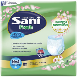 Sani Sensitive Fresh No4 XLarge Πάνες Βρακάκι Ακράτειας 6 Σταγόνες 14τμχ