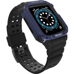 Hurtel Protect Λουράκι Σιλικόνης Black / Blue (Apple Watch 38 / 40 / 41mm)