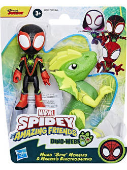 Hasbro Spidey & His Amazing Friends Dino-Webs Miles Spin Morales & Electrosaurus Σετ Φιγούρες Δράσης για 3+ Ετών