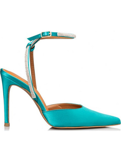 Envie Shoes Γόβες με Τακούνι Στιλέτο Λουράκι & Στρας Τιρκουάζ E02-17091-65
