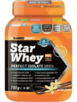 NamedSport Star Whey Perfect Isolate 100% Vanilla Πρωτεΐνη Ορού Γάλακτος Χωρίς Γλουτένη 750gr