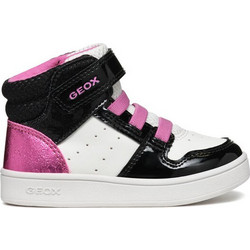 Geox Eclyper Παιδικά Sneakers Μποτάκια Μαύρα Λευκά Ροζ B465MA0BCKCC0404